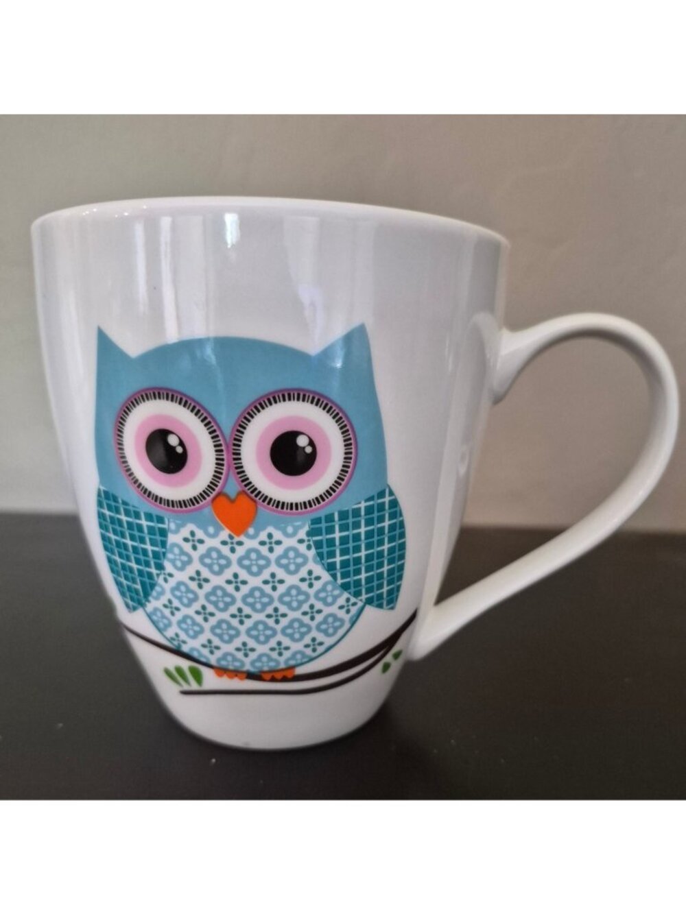 Owl Design Bone China Mug Teal By American Atelier Dishwasher/Microwave Safe